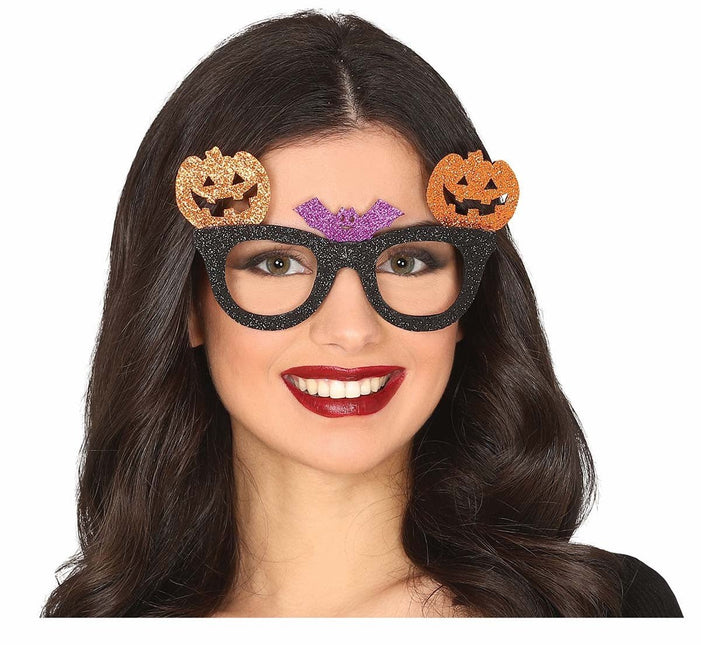 Halloween Bril Pompoen Glitter van Fiestas Guirca koop je bij Partywinkel