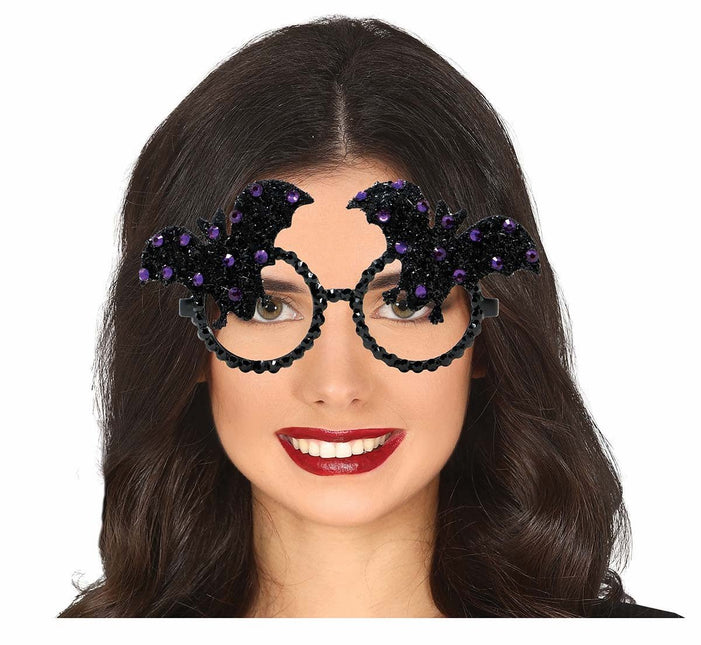 Halloween Bril Vleermuis Glitter van Fiestas Guirca koop je bij Partywinkel