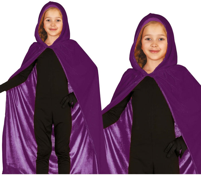 Halloween Cape Paars Kind 1m - Partywinkel - 8434077189870