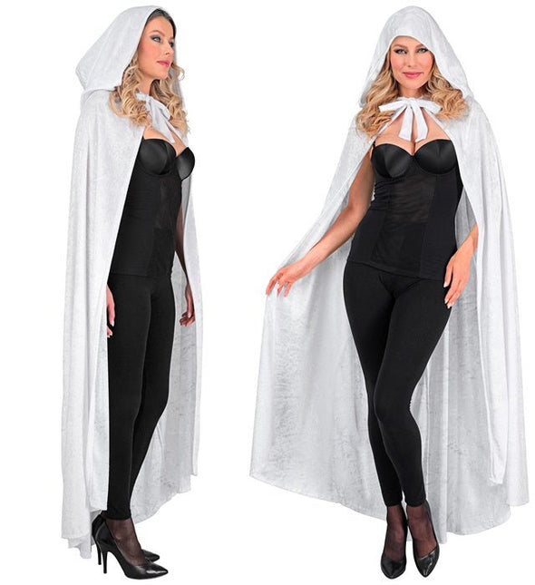 Halloween Cape Wit Fluweel 1,4m van Widmann koop je bij Partywinkel