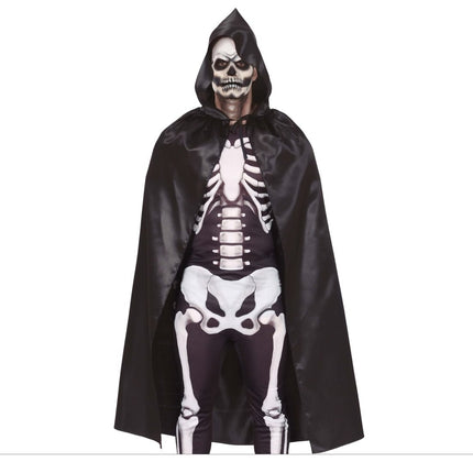 Halloween Cape Zwart Glanzend 1,2m - Partywinkel - 8434077261385