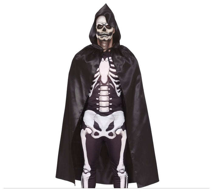 Halloween Cape Zwart Glanzend 1,2m - Partywinkel - 8434077261385