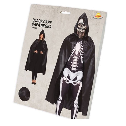 Halloween Cape Zwart Glanzend 1,2m - Partywinkel - 8434077261385