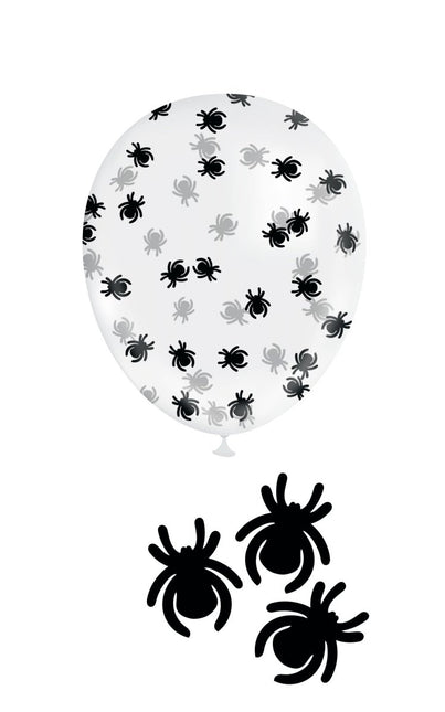 Halloween Confetti Ballon Met Spinnen 10st van Fiestas Guirca koop je bij Partywinkel