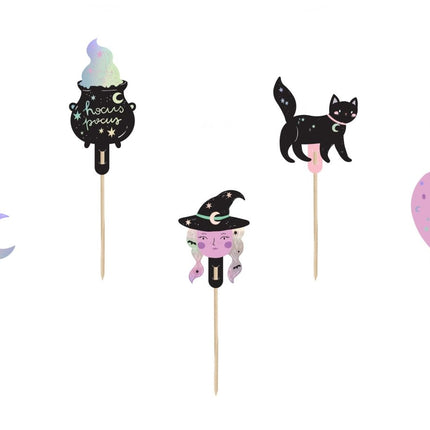 Halloween Cupcake Toppers 14cm 6st van Partydeco koop je bij Partywinkel