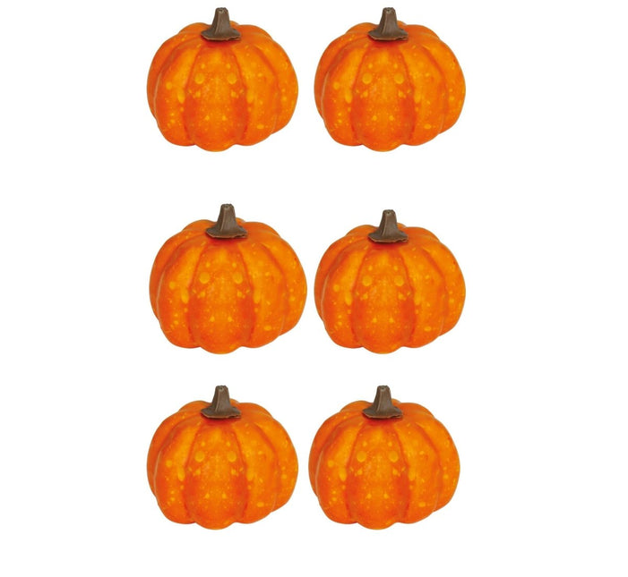 Halloween Decoratie Pompoenen 3,5cm 6 delig - Partywinkel - 8434077249697