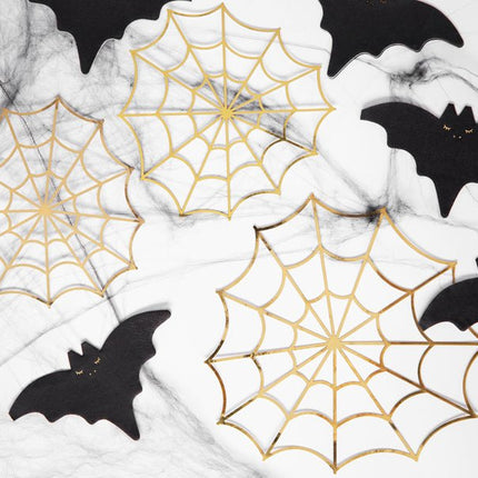 Halloween Decoratie Spinnenweb Goud Set 3 delig van Partydeco koop je bij Partywinkel