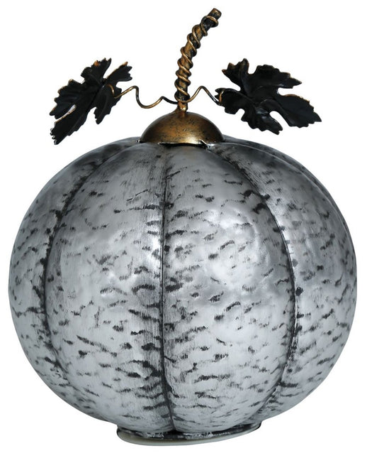 Halloween Decoratie Zilver Pompoen Met Licht 16cm - Partywinkel - 8434077249598