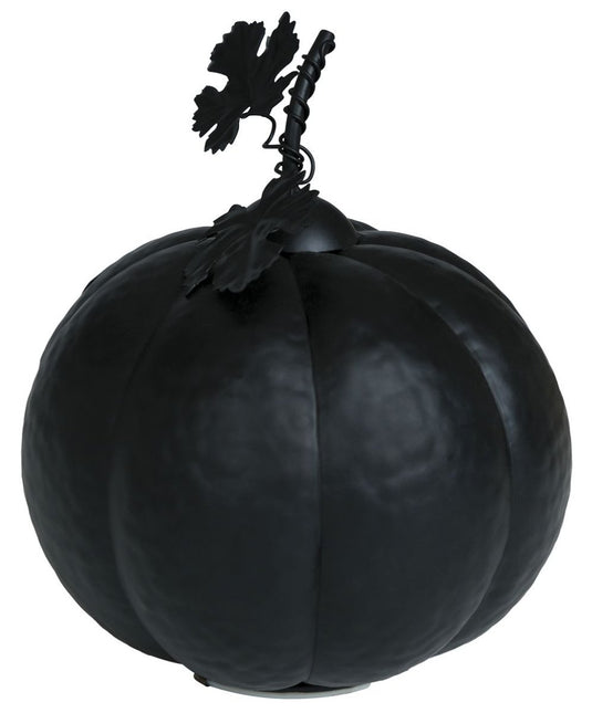 Halloween Decoratie Zwart Pompoen Met Licht 16cm - Partywinkel - 8434077249581