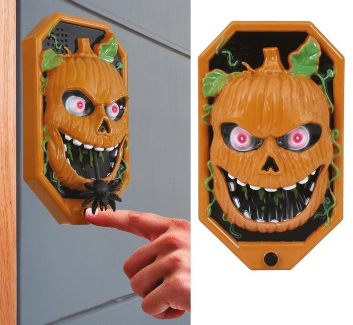 Halloween Deurbel Pompoen Met Licht, Geluid En Beweging van Fiestas Guirca koop je bij Partywinkel