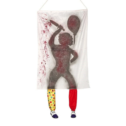 Halloween Deurposter Clown Schaduw 185cm x 100cm van Fiestas Guirca koop je bij Partywinkel