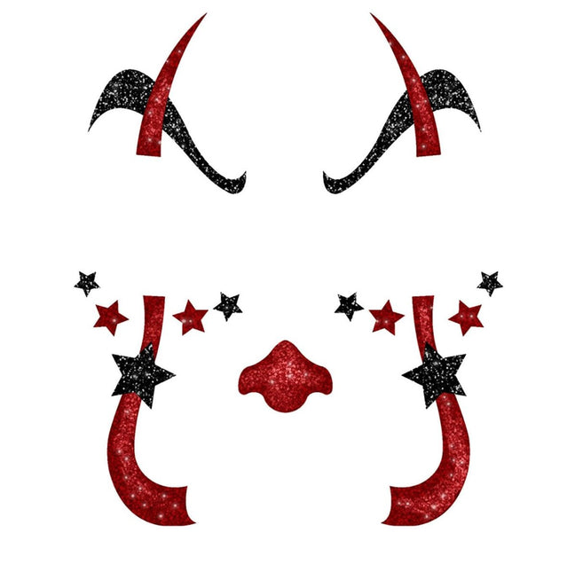 Halloween Gezicht Stickers Clown Glitter 20cm van Fiestas Guirca koop je bij Partywinkel