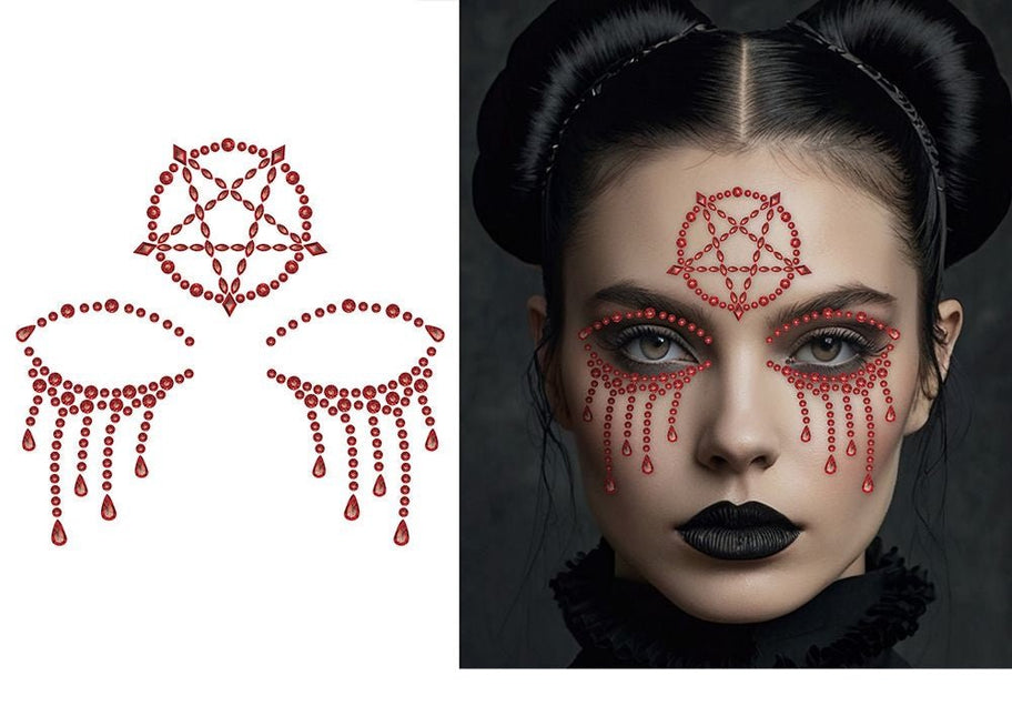 Halloween Gezicht Stickers Satanic van Fiestas Guirca koop je bij Partywinkel