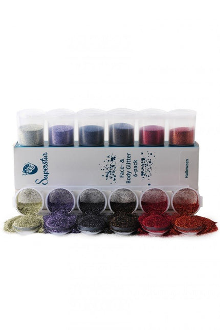Halloween Glitters Gekleurd 6st van Superstar koop je bij Partywinkel