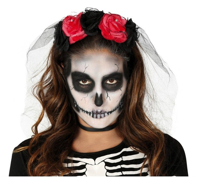 Halloween Haarband Bloemen Sluier van Fiestas Guirca koop je bij Partywinkel
