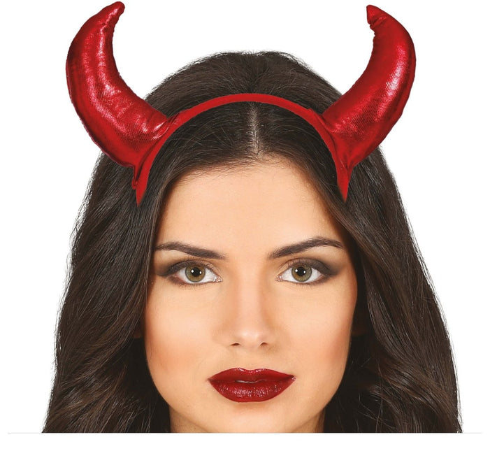 Halloween Haarband Duivelhorens Metallic - Partywinkel - 8434077268278
