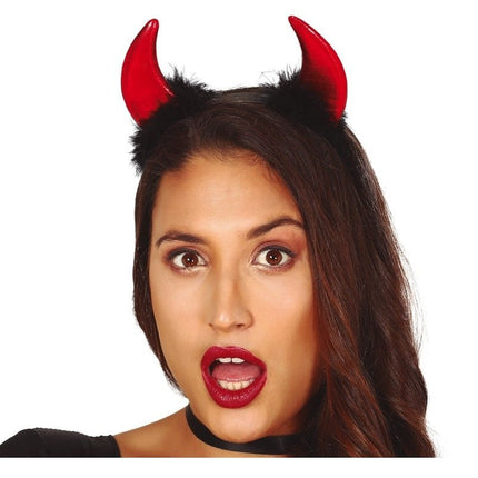 Halloween Haarband Duivels Hoorntjes Rood van Fiestas Guirca koop je bij Partywinkel