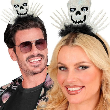 Halloween Haarband Skelet Wit Zwart van Widmann koop je bij Partywinkel