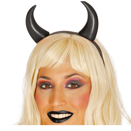 Halloween Haarband Zwart Duivel - Partywinkel - 8434077261293