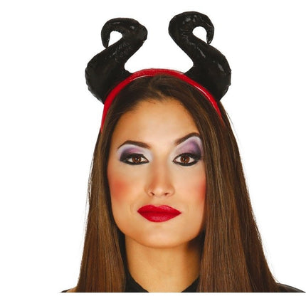 Halloween Haarband Zwarte Hoorns van Fiestas Guirca koop je bij Partywinkel