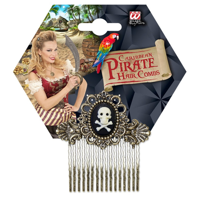 Halloween Haarclip Schedel Met Botten van Widmann koop je bij Partywinkel