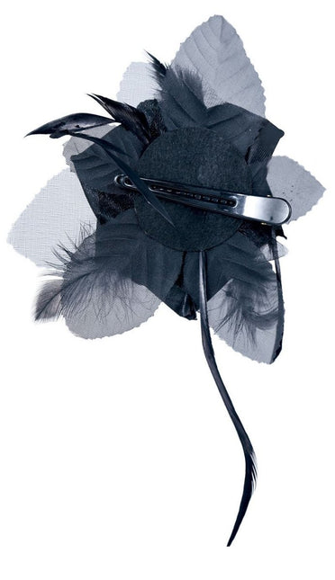 Halloween Haarclip Zwarte Bloem van Fiestas Guirca koop je bij Partywinkel