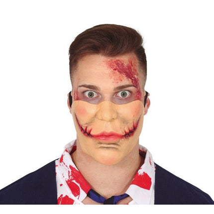 Halloween Half Masker Horror Mond van Fiestas Guirca koop je bij Partywinkel