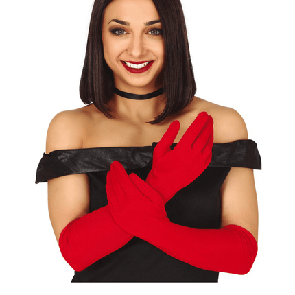 Halloween Handschoenen Rood 42cm van Fiestas Guirca koop je bij Partywinkel