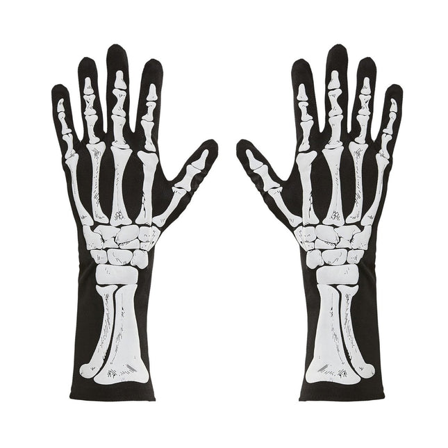 Halloween Handschuhe Skelett 35cm