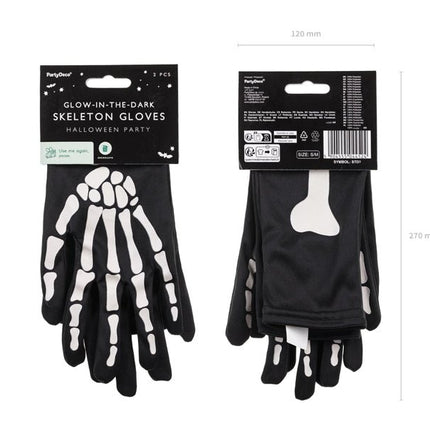 Halloween Handschoenen Skelet Glow In The Dark - Partywinkel - 5904555044524