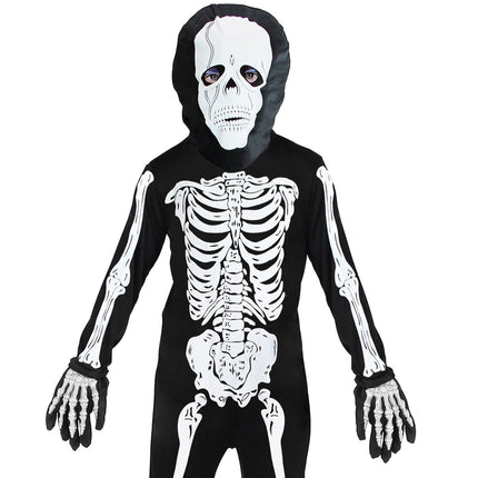 Halloween Handschoenen Zwart Wit Skelet van Widmann koop je bij Partywinkel