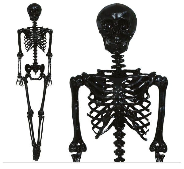 skelett in hängematte Halloween Hängende Dekoration Schwarzes Skelett 90cm – Partywinkel