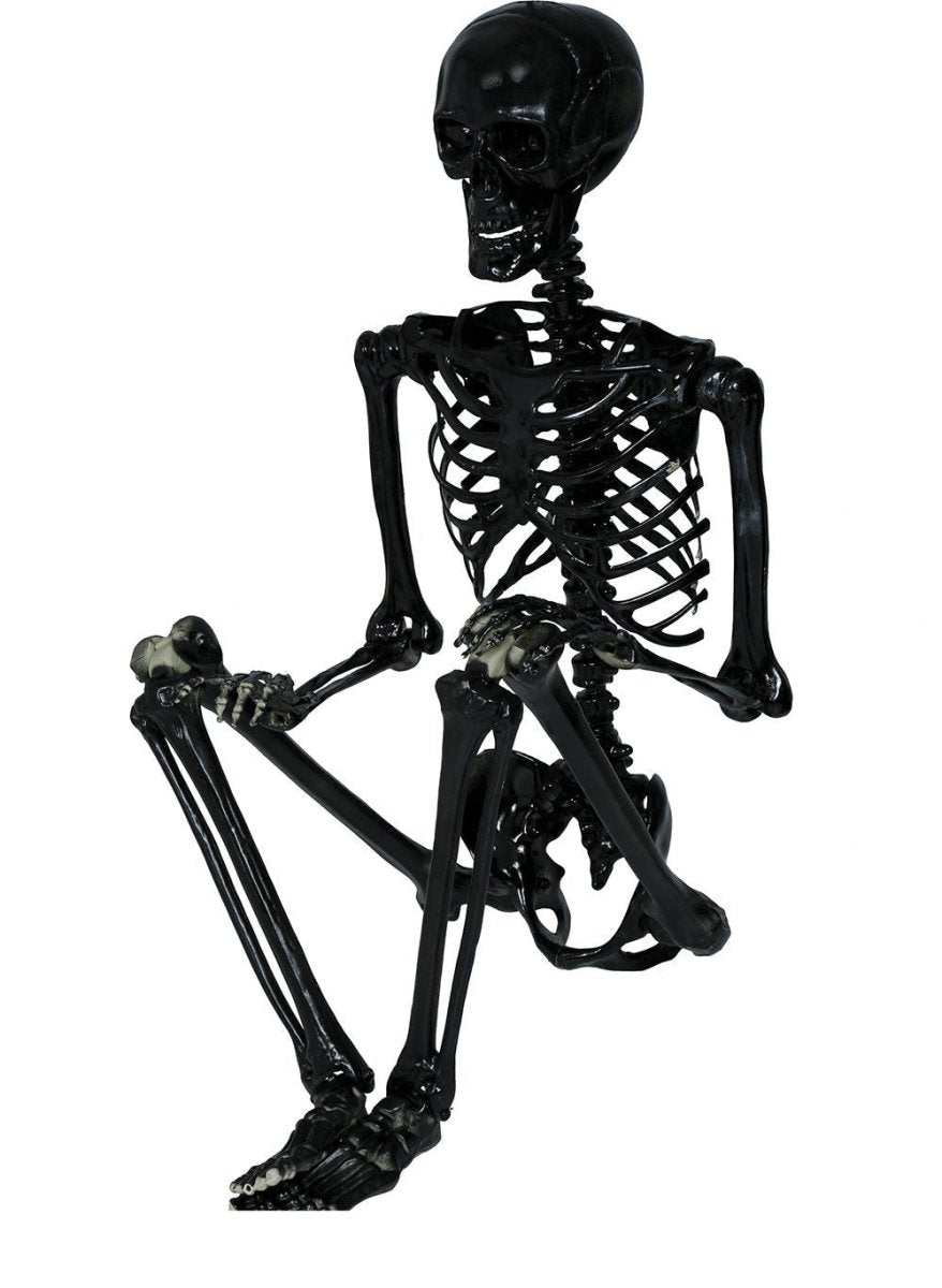 skelett in hängematte Halloween Hängende Dekoration Schwarzes Skelett 90cm – Partywinkel