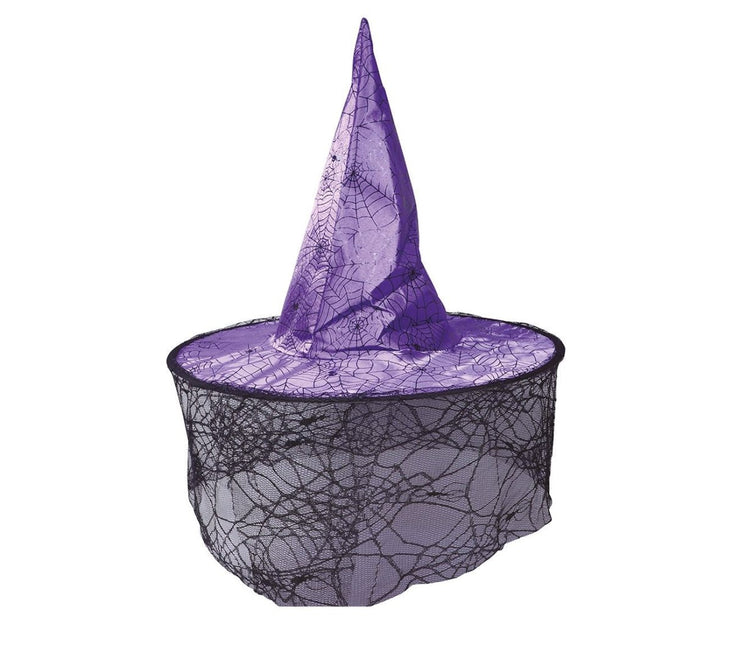 Halloween Heksenhoed Sluier Lila van Fiestas Guirca koop je bij Partywinkel