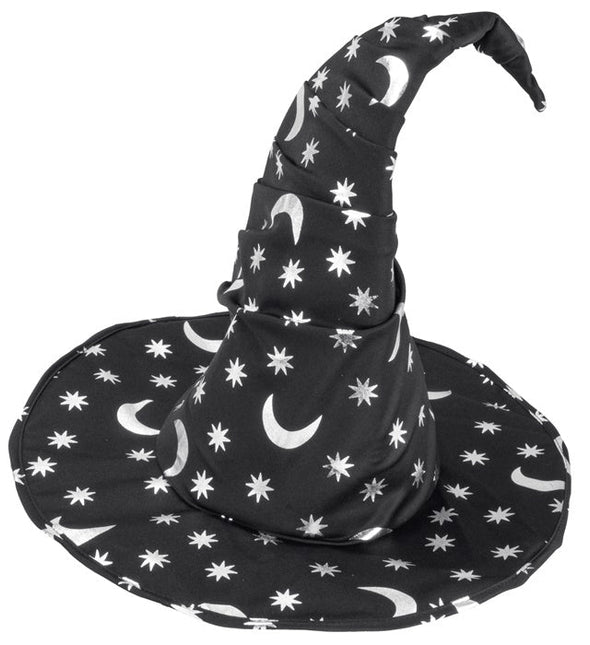 Halloween Heksenhoed Zwart Maan En Sterren van Widmann koop je bij Partywinkel