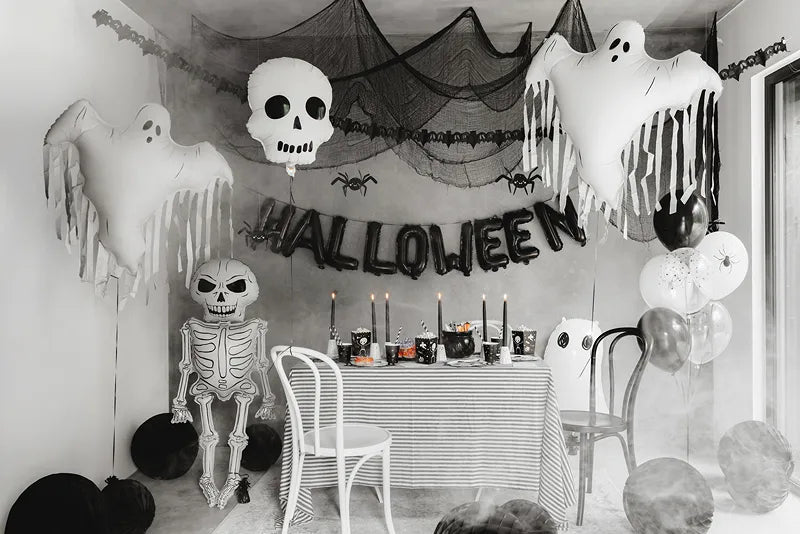 Halloween Helium Ballon Wit Spook Leeg 93cm van Partydeco koop je bij Partywinkel