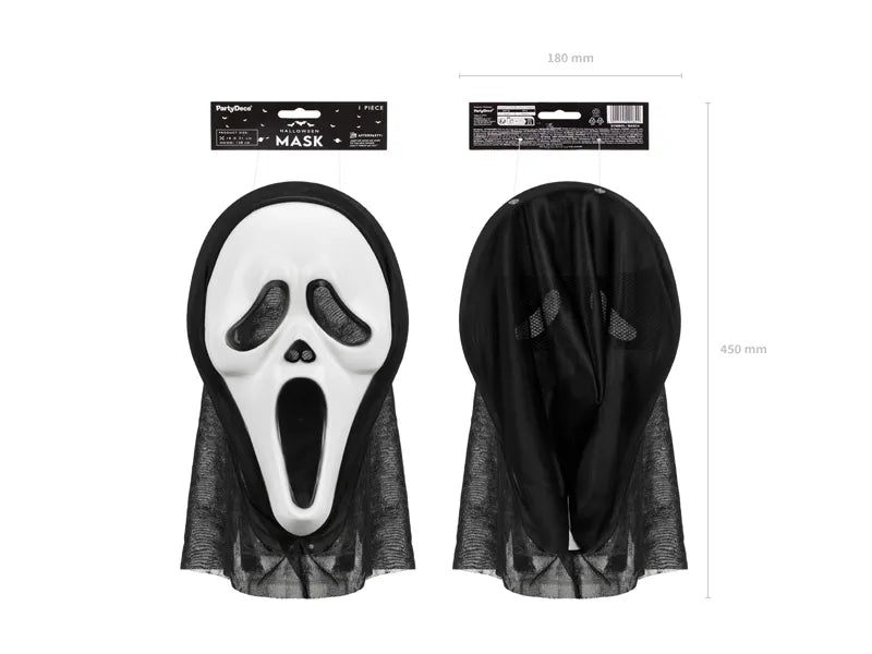 Halloween hooded mask, 18x31cm, mix van Partydeco koop je bij Partywinkel