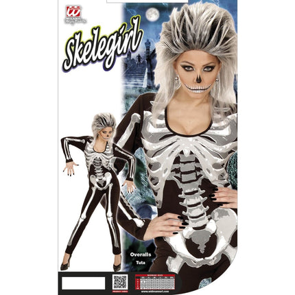 Halloween Jumpsuit Dames Skelet van Widmann koop je bij Partywinkel