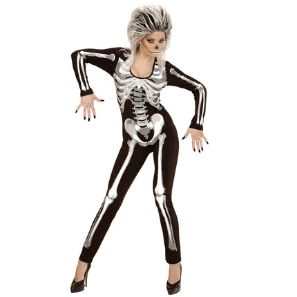 Halloween Jumpsuit Dames Skelet van Widmann koop je bij Partywinkel