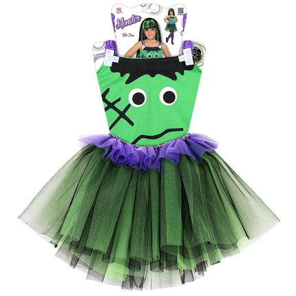 Halloween Jurk Groen Meisje Monster van Widmann koop je bij Partywinkel