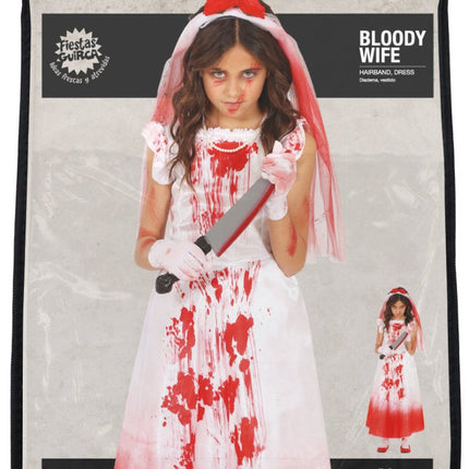Halloween Jurk Meisje Met Bloed van Fiestas Guirca koop je bij Partywinkel
