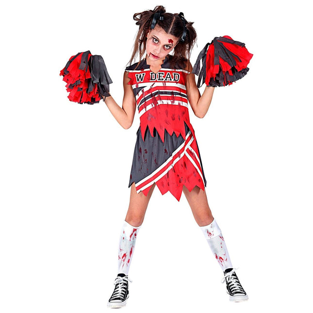 Halloween Jurk Meisje Zombie Cheerleader 3 delig van Widmann koop je bij Partywinkel