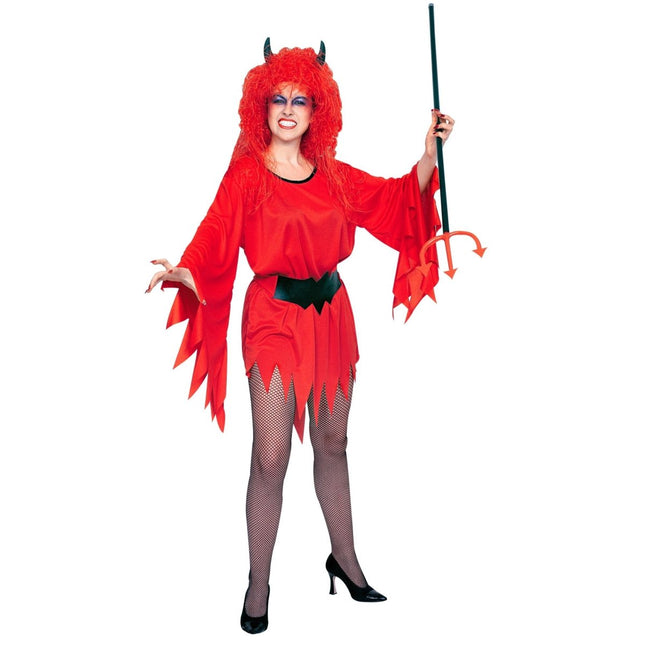 Halloween Jurk Rood Dames Duivelin van Widmann koop je bij Partywinkel