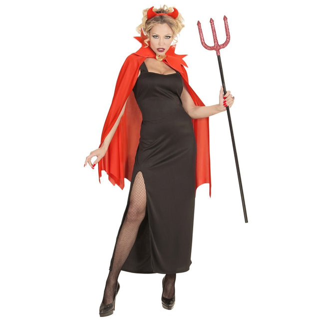 Halloween Jurk Rood Zwart Dames Duivel van Widmann koop je bij Partywinkel
