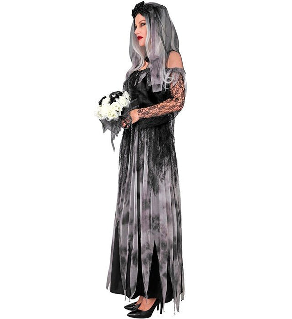 Halloween Jurk Zwart Bruid 2 delig van Widmann koop je bij Partywinkel