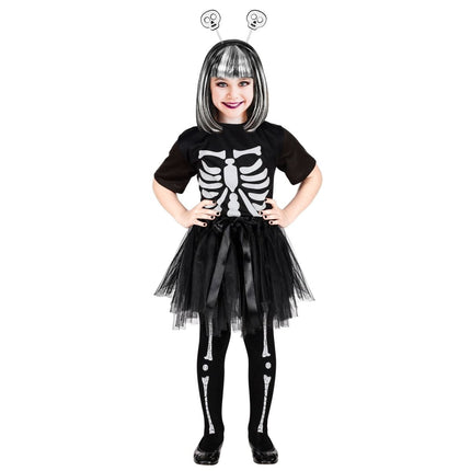 Halloween Jurk Zwart Skelet van Widmann koop je bij Partywinkel