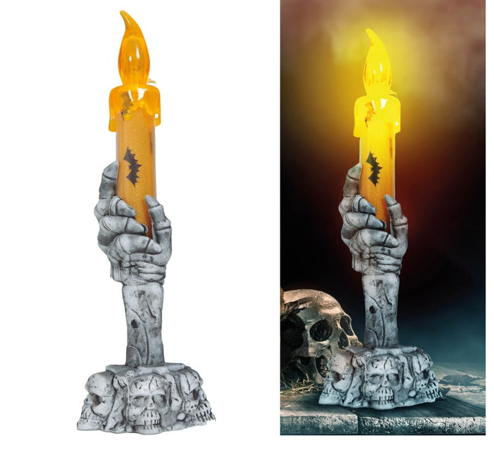 Halloween Kandelaar Met Led Kaars 15cm - Partywinkel - 8434077190647