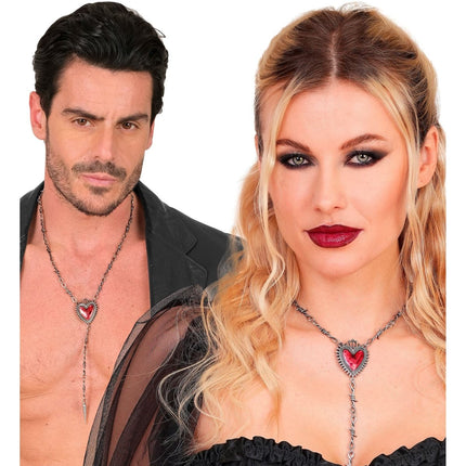 Halloween Ketting Hart En Prikkeldraad van Widmann koop je bij Partywinkel