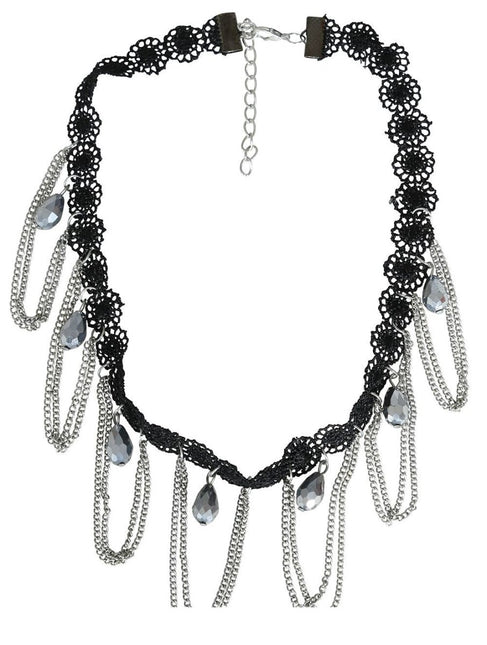 Halloween Ketting Zilver Choker - Partywinkel - 8434077268216