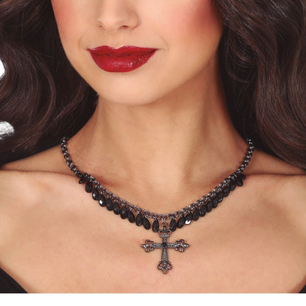 Halloween Ketting Zwart Kruis - Partywinkel - 8434077249505